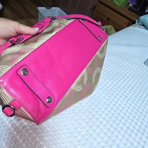 COACH ASHLEY CONVERTIBLE PINK TAN C CROSSBODY SATCHEL BAG - Picture 7 of 7